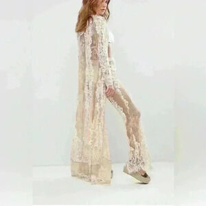 Misguided Premium Lace Maxi Kimono Size 6